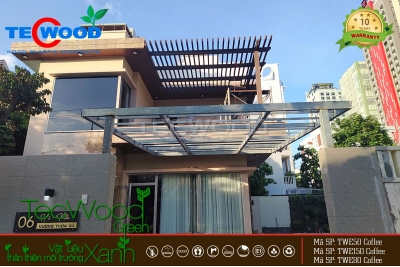 Công trình giàn lam gỗ nhựa sân thượng Hs Villa tại Đà Nẵng