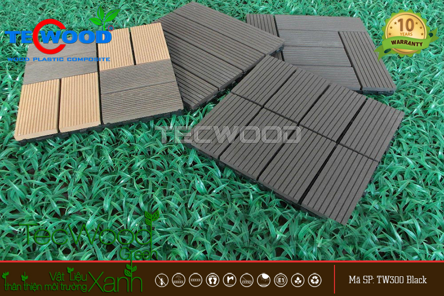 Tấm vỉ gỗ nhựa TecWood TW300-Black+Cedar