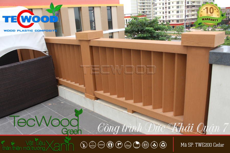 Trụ cột gỗ nhựa TecWood TWE200-Cedar