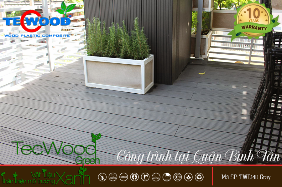 Sàn gỗ ngoài trời TecWood TWC140-Gray
