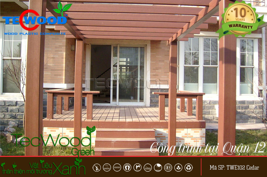 Trụ cột gỗ nhựa TecWood TWE102-Cedar