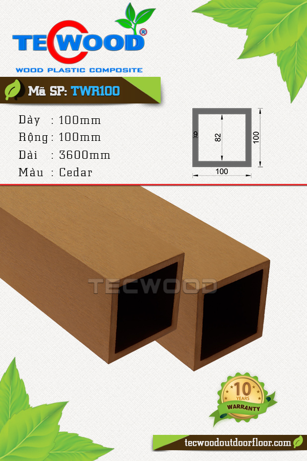 Trụ cột gỗ nhựa TecWood TWR100 Cedar