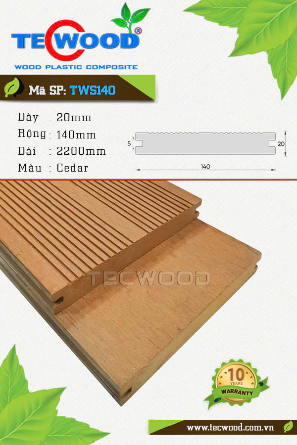 Sàn gỗ ngoài trời TecWood TWS140-Cedar