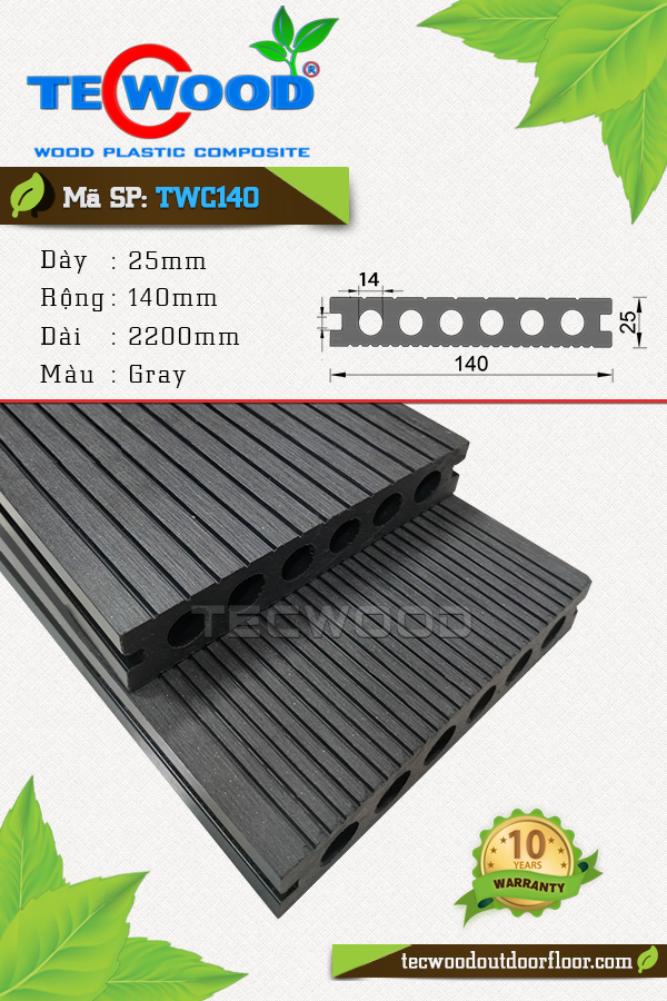 Sàn gỗ TecWood TWC140-Gray