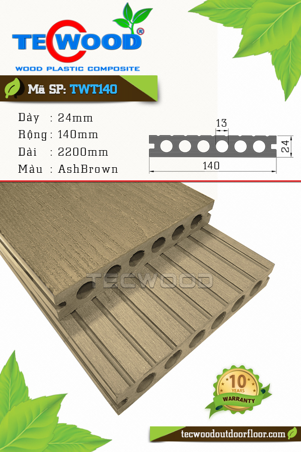 Sàn gỗ TecWood TWT140-Ash Brown