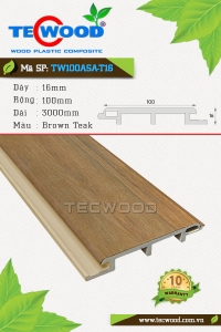 Tấm ốp gỗ nhựa TecWood TW100ASA-T16 màu Brown Teak