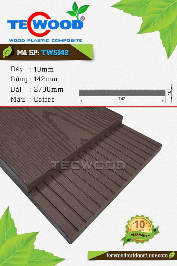 Tấm ốp gỗ nhựa TecWood TWS142-Coffee