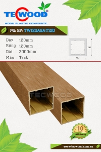 Trụ cột gỗ nhựa TecWood TW120ASA-T120 màu Teak 