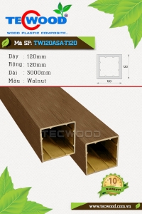 Trụ cột gỗ nhựa TecWood TW120ASA-T120 màu Walnut