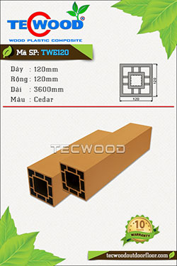 Trụ cột gỗ nhựa TecWood TWE120-Cedar