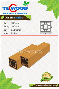 Trụ cột gỗ nhựa TecWood TWE100-Cedar