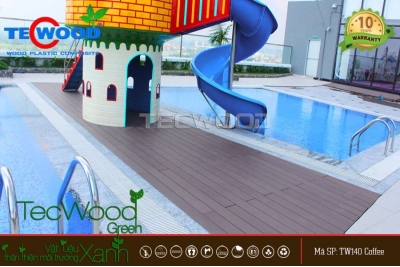 Sàn gỗ công nghiệp TecWood cho các công trình hồ bơi